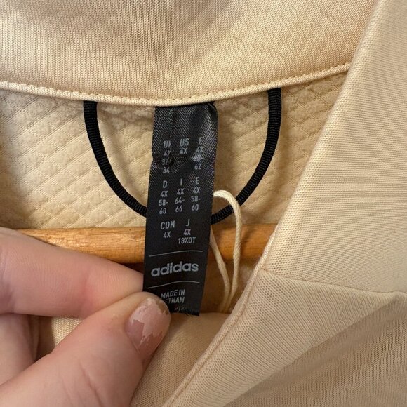 Adidas Terrex Zip Up Sweater Cream/Tan Plus Size 4X NWT Workout Lightweight - Picture 5 of 12